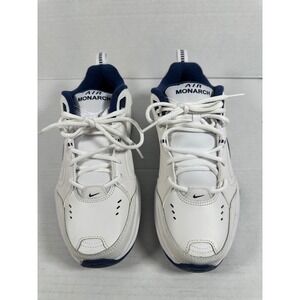 Nike Air Monarch IV White Navy Training Shoes Sneakers Mens Size‎ 10